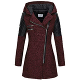 Eloisa | Elegant Hooded Coat with Quilted Sleeve Details
