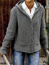 Quinn | Women's Textured Knit Cardigan with Classic Button Closure