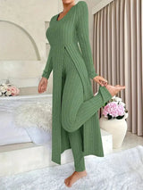 Bella | Casual Knit Dress with Side Slit and Leggings Set
