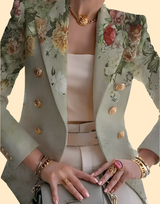 Georgia | Elegant Floral-Trim Blazer for Women
