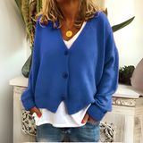 Claire | Women's Relaxed Cardigan with Flattering V-Neck & Button Front
