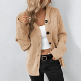 Freya | Chunky Knit Button-Down Cardigan for Women