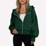Madison | Women's Cropped Zip-Up Hoodie with Oversized Fit