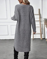 Elowen | Women's Sweater Dress with Asymmetric Wrap Front
