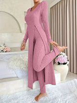 Bella | Casual Knit Dress with Side Slit and Leggings Set