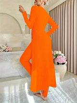 Bella | Casual Knit Dress with Side Slit and Leggings Set