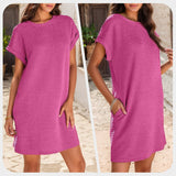 Lydia | Textured Knit T-Shirt Dress