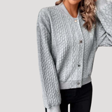 Paloma | Elegant Cable-Knit Button-Front Cardigan