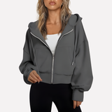 Madison | Women's Cropped Zip-Up Hoodie with Oversized Fit