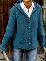 Quinn | Women's Textured Knit Cardigan with Classic Button Closure