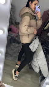 Amelia | Color-Block Hooded Winter Jacket