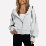 Madison | Women's Cropped Zip-Up Hoodie with Oversized Fit