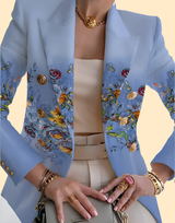 Georgia | Elegant Floral-Trim Blazer for Women