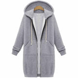 Hadley | Casual Longline Hooded Cardigan with Zip Closure
