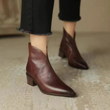 Elara | Women's Ankle Boots with Sleek Pointed Toe & Low Block Heel