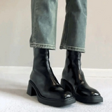 Aria | Women’s Black Ankle Boots with Chunky Block Heel