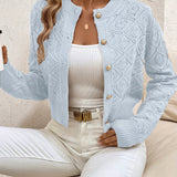 Serena | Women's Textured Diamond-Knit Button Cardigan