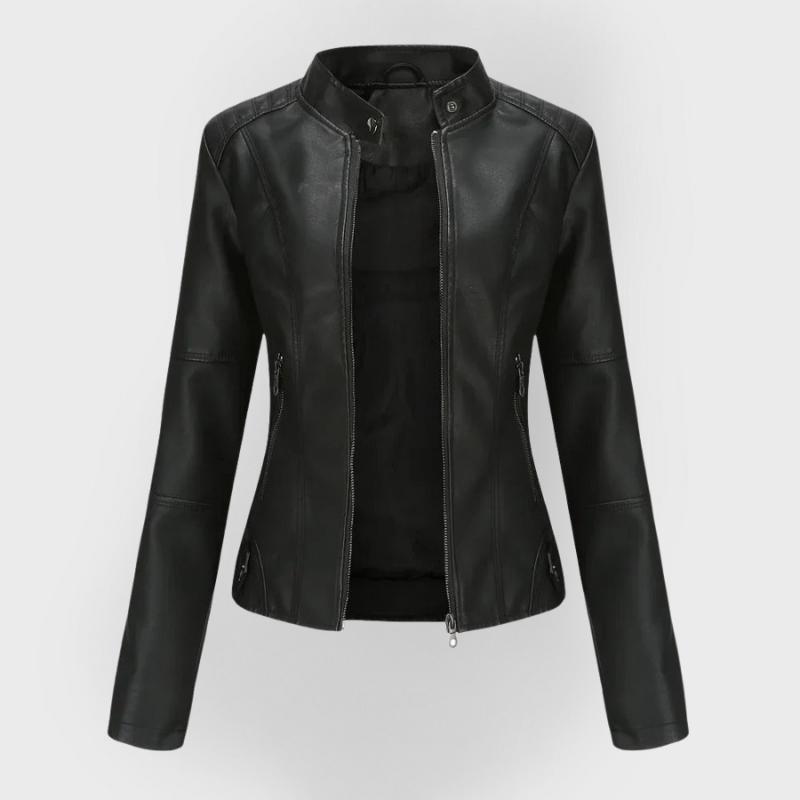 Pia | Chic Leather Jacket with Sophisticated Flair