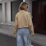 Coco | Cropped Trench Jacket with Classic Lapel Collar