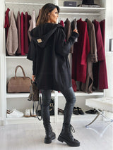 Helena | Elegant Hooded Coat with Waist Belt