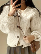 Clara | Women's Chunky Knit Button-Front Cardigan
