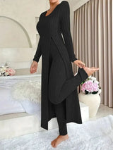 Bella | Casual Knit Dress with Side Slit and Leggings Set