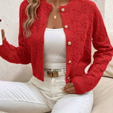 Serena | Women's Textured Diamond-Knit Button Cardigan
