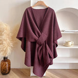 Sienna | Women's Wrap Coat with Draped Shawl Collar & Tie Waist