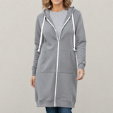 Maya | Cozy Long Zip-Up Hoodie for Women