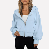 Madison | Women's Cropped Zip-Up Hoodie with Oversized Fit