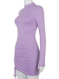 Ursina | Elegant Ruched Turtleneck Bodycon Dress