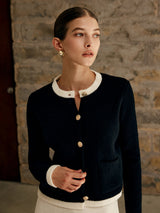 Brooke | Elegant Knit Cardigan with Contrasting Trim
