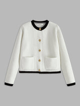 Brooke | Elegant Knit Cardigan with Contrasting Trim