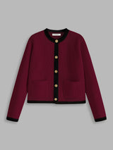 Brooke | Elegant Knit Cardigan with Contrasting Trim