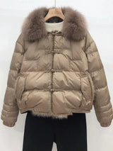 Charlotte | Cropped Puffer Jacket with Faux-Fur Collar