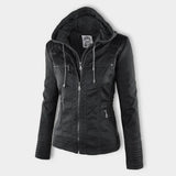 Franci | Stylish Hooded Leather Jacket