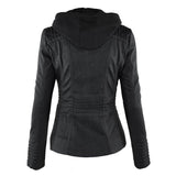 Franci | Stylish Hooded Leather Jacket