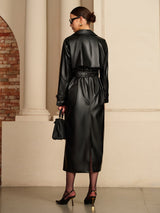 Morgan | Women's Faux Leather Trench Coat
