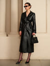 Morgan | Women's Faux Leather Trench Coat