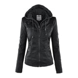 Franci | Stylish Hooded Leather Jacket