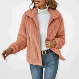Elodie | Women's Plush Fleece Zip-Up Cardigan with Wide Collar