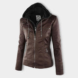 Franci | Stylish Hooded Leather Jacket
