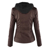 Franci | Stylish Hooded Leather Jacket