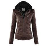 Franci | Stylish Hooded Leather Jacket