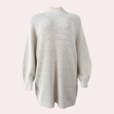 Elara | Cream Oversized Cable-Knit Sweater Dress