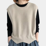 Tessa | Women's Oversized Knit Sweater Vest with Asymmetric Hem