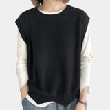 Tessa | Women's Oversized Knit Sweater Vest with Asymmetric Hem