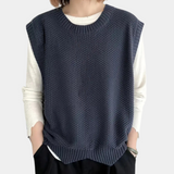 Tessa | Women's Oversized Knit Sweater Vest with Asymmetric Hem