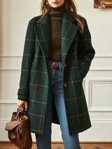 Gabriella | Women's Classic Checkered Coat with Notched Collar