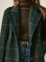 Gabriella | Women's Classic Checkered Coat with Notched Collar